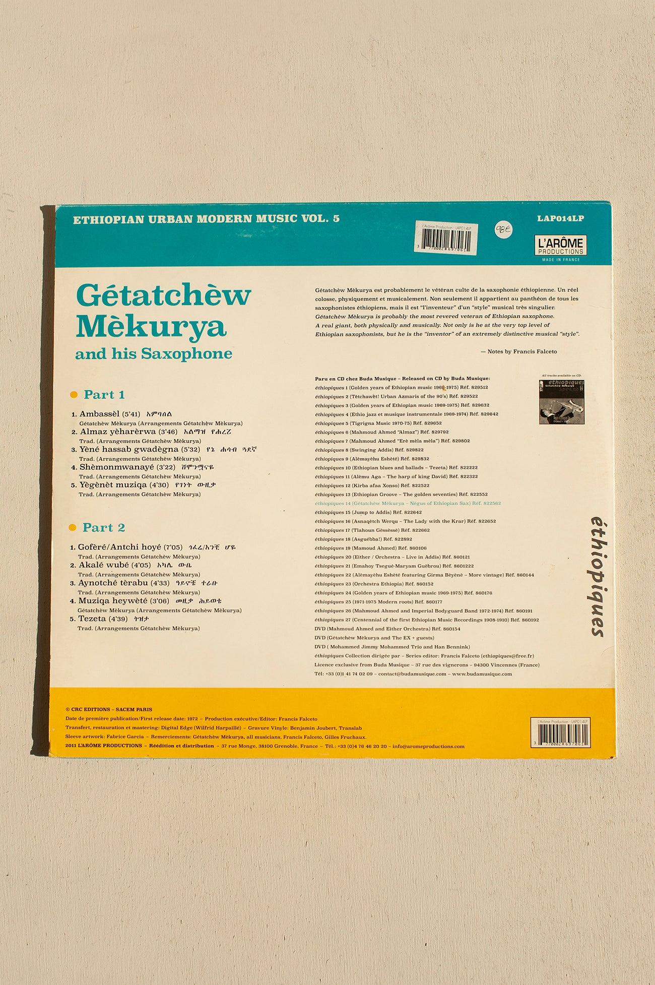 Gétatchèw Mèkurya and his Saxophone