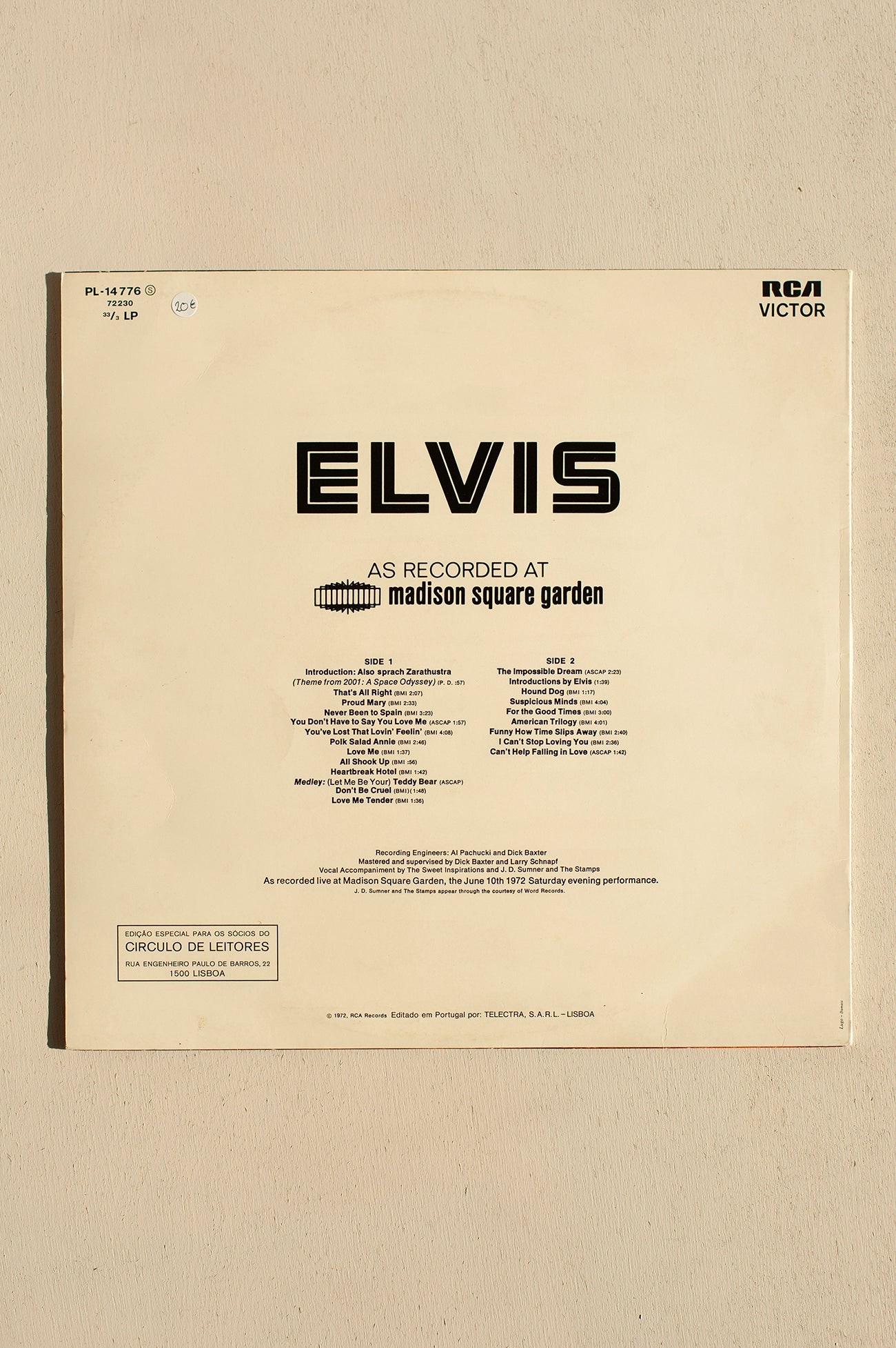 Elvis As Recorded at Madison Square Garden