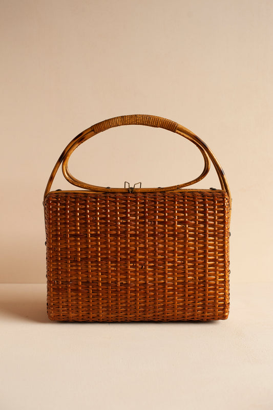 Mala Vintage com Asa em Bambu